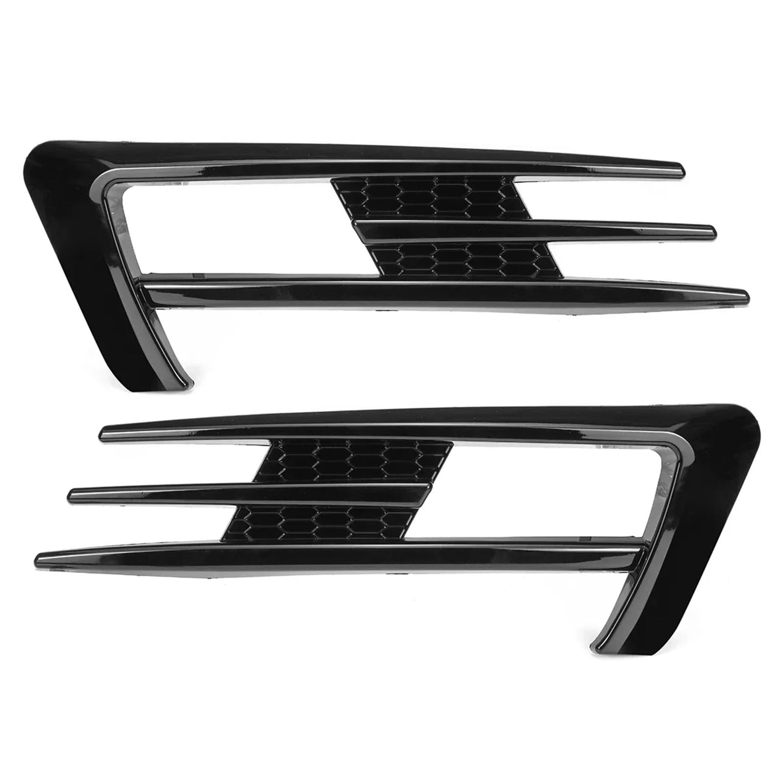 Frontgrills Für VW Für Golf 7 MK7 2014-2017 Nebelscheinwerfer Augenbraue Messer Dekorieren ABS Auto Stoßfänger Vorne Nebelscheinwerfer Kühlergrill Abdeckung Trim Front Bumper Grille(Glossy Black)