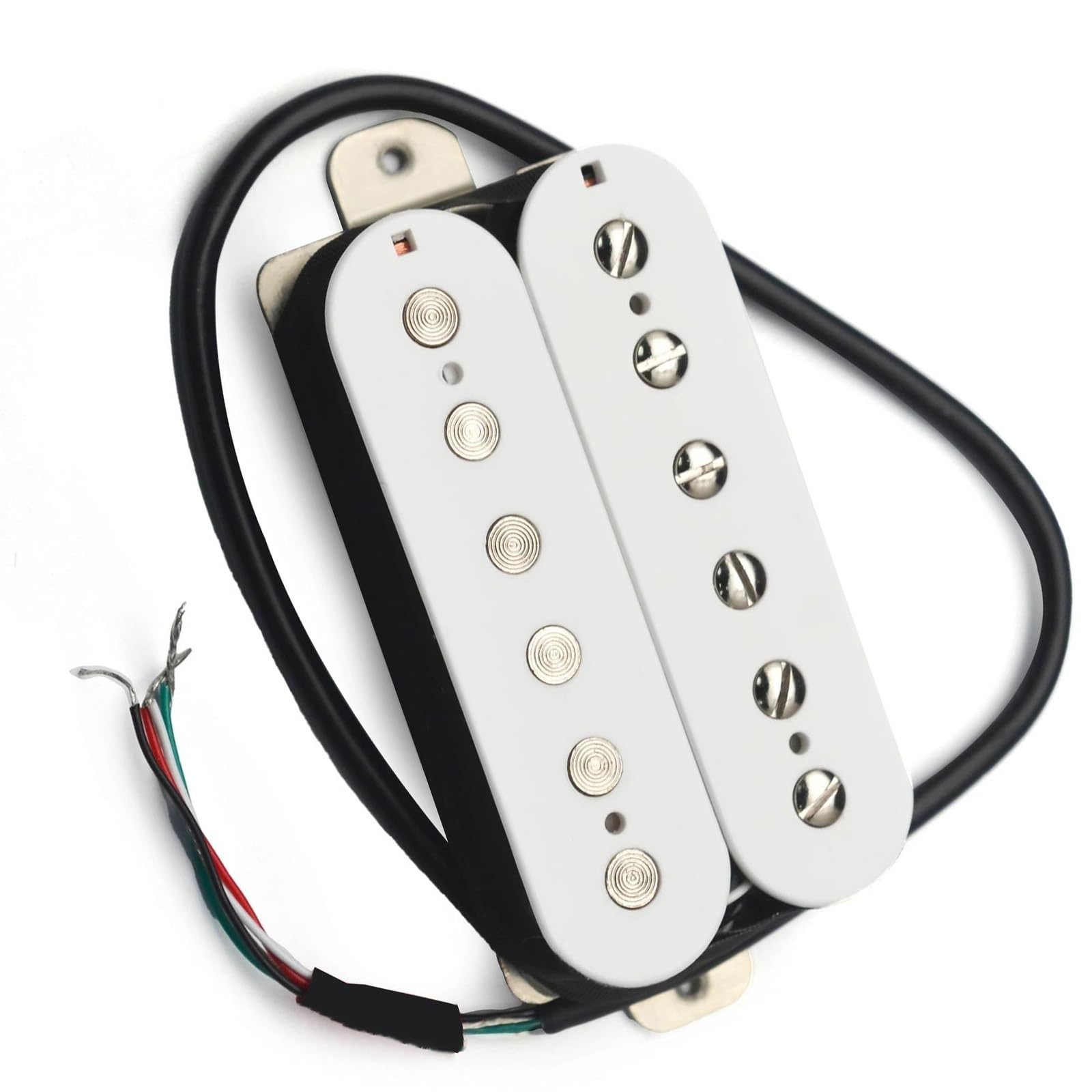 Weißer Humbucker für E-Gitarre, Doppelspulen-Steg-Tonabnehmer, Gitarrenteile, massive Nickel-Polstücke Single-Coil-Tonabnehmer