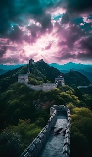 HfmQuisutron Great Wall Landscape Poster Jigsaw Puzzle 1000 Teile Aus Holz Buntes Geschicklichkeitsspiel Für Die Ganze Familie Erwachsene Yw297Az