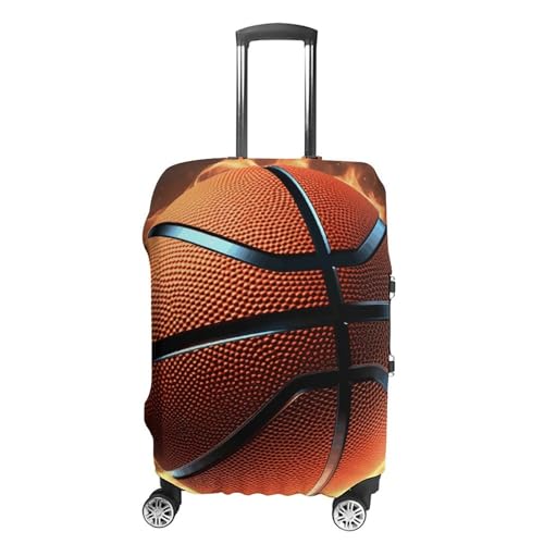 CSGJMYGS Reisegepäckabdeckung, elastisch, waschbar, modisch, kratzfest, 3D-Basketballkoffer-Schutz, passend für 45,7 - 81,3 cm Gepäck, 3D-Basketball., XL