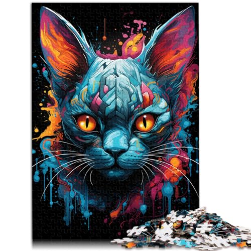 Puzzle für Puzzle Sphinx Psychedelic Buntes psychedelisches Puzzle für Erwachsene und Ren1000-teiliges Holzpuzzle Unmögliches Puzzle 1000 Teile (50 x 75 cm)