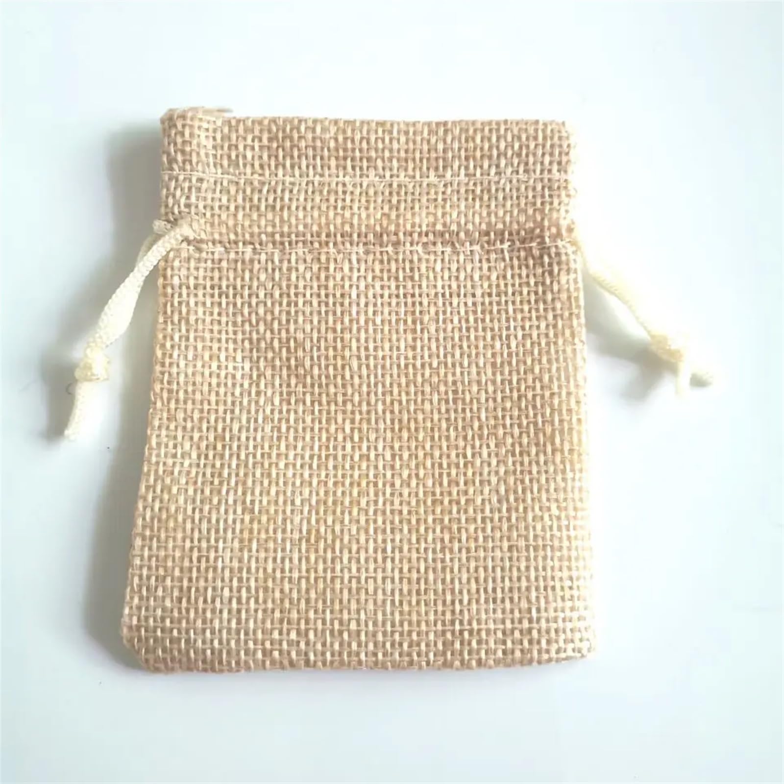 Baumwollbeutel mit Kordelzug 100Pcs/Lot Vintage Natural Jute Gift Pouches Linen Burlap Drawstring Bags Jewelry Packing Pouches Sachet Christmas Party Bags (Color : Beige, Size : 10x14 cm)