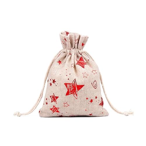 Stoffbeutel mit Kordelzug 10 teile/los Leinen Weihnachten Baumwolltaschen 10x14 13x18cm Muslin Candy Gifts Schmuck Verpackung Taschen Kordelzug Geschenk Tasche & Beutel Jutebeutel Geschenktüten mit