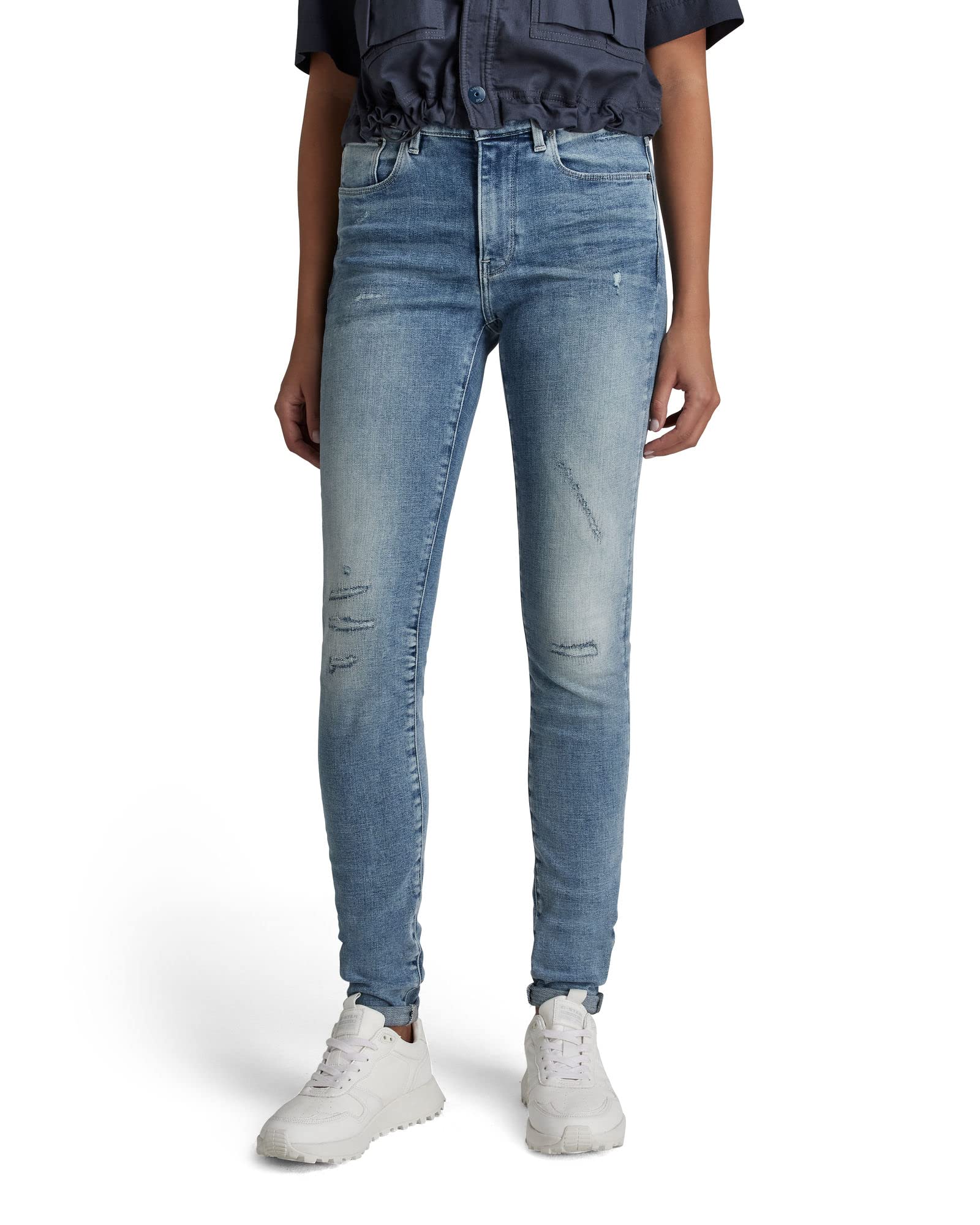 G-Star Damen 3301 Skinny Jeans, Blau (lt indigo aged restored D05175-C051-D295), 27W / 32L