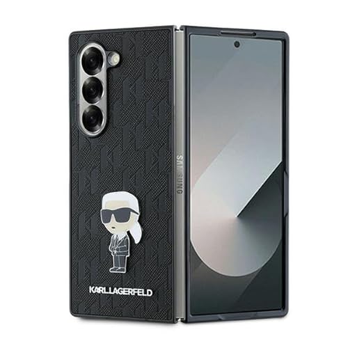 CG Mobile Karl Lagerfeld KLHCZFD6SAPKINPKK hülle für Z Fold6 F956 Schwarz Saffiano Ikonik Pin