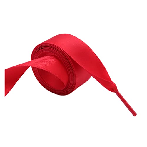 RybdaFDc Schnürsenkel, einfarbiges Band, breite Schnürsenkel for Damen, Canvas, lässige flache Schuhe, modische Kordel, 50–200 cm(Red,120cm)