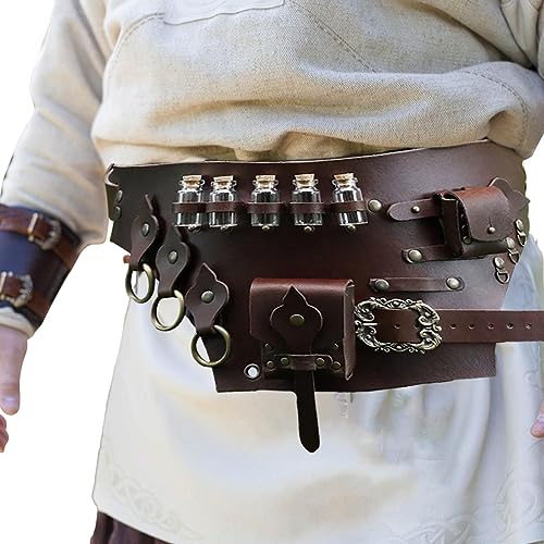 Steampunk-Tasche – bequemer und Trankflaschengürtel | Stil Mittelalterlicher Ritter Korsettgürtel mit verstellbarer Taille, Gürteltasche für Bühnenshow, Cosplay, Party, Halloween