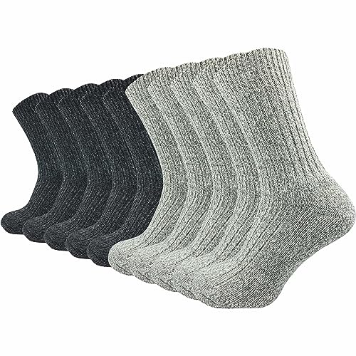 GAWILO warme Herren Arbeitssocken mit Wolle (10 Paar) dicke Norweger Socken mit gepolsterter Frotteesohle | Ideale Winterstrümpfe gegen kalte Füße (43-46, mix)