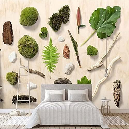 XLMING Kleine Frische Grüne Blätter Pflanzen Aquarell Tv Hintergrund 3D Tapete Home Dekoration Wohnzimmer Sofa Schlafzimmer Tv Hintergrund Wand-300cm×210cm