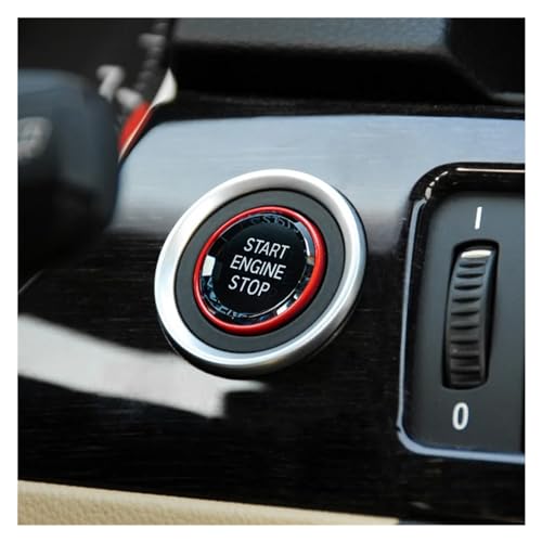 Interieurleisten Zubehör Für X1 E84 E81 E87 Für X5 E70 Für X6 E71 E90 Auto Motor Start Stop Schalter Taste Aufkleber Innen Trim Car Innenausstattung(Red)