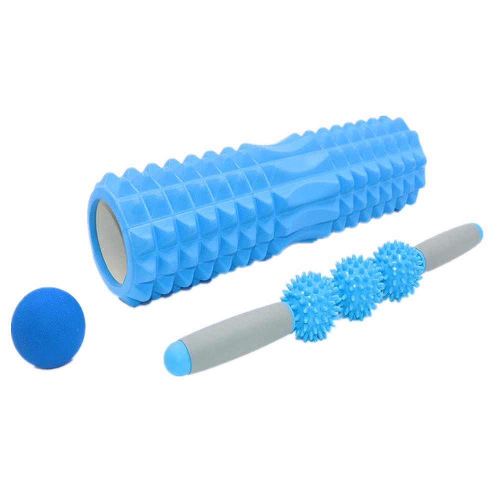 Faszienrolle Wirbelsäule Rolle Für Rücken Lange Schaumstoffrolle Beinrolle Rückenmassagerolle Trigger Point Foam Roller Massage Roller Stick blue,set2