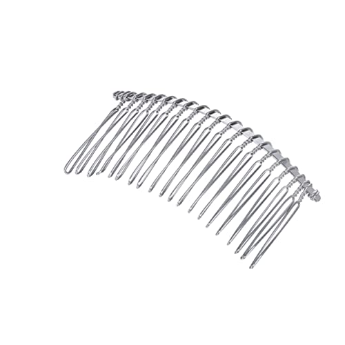 AIHEDOUJ 10 Stück Silber Kopfbedeckung Silber Zubehör Brautschleier Braut Haarkamm Zubehör für Damen Damenteile Damen Tiara Damen Haarkamm Pin Haarnadel Haarteil seitlich Damen