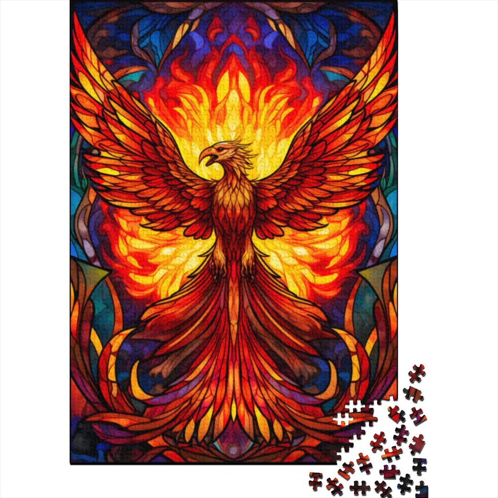 1000-teiliges Puzzle für Erwachsene, Fantasy-Phönix, Holzpuzzle für Erwachsene, tolles Geschenk für die ganze Familie, 75 x 50 cm