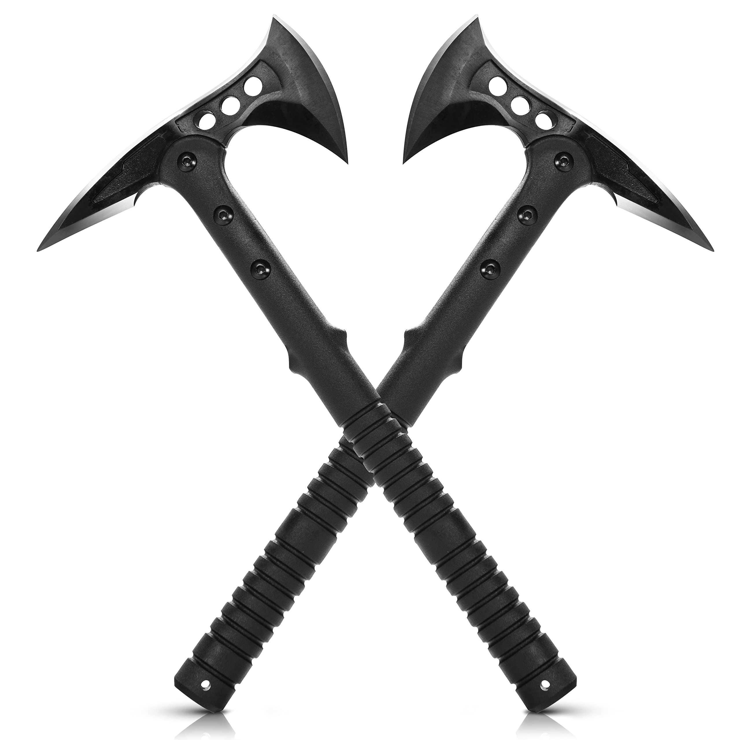 KS-11 Axe Set 2 Stück M48 Campingaxt mit Spitzdorn als Outdoor Survival Axt Rostfreie Klinge Beil mit Nylon Kopftasche