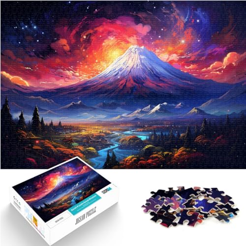 Spielgeschenk-Puzzle, farbenfrohes Mount Fuji-Puzzle für Erwachsene, 1000-teiliges jedes Teil ist einzigartig – anspruchsvolles, unterhaltsames Familienspiel, 1000 Teile (50 x 75 cm)