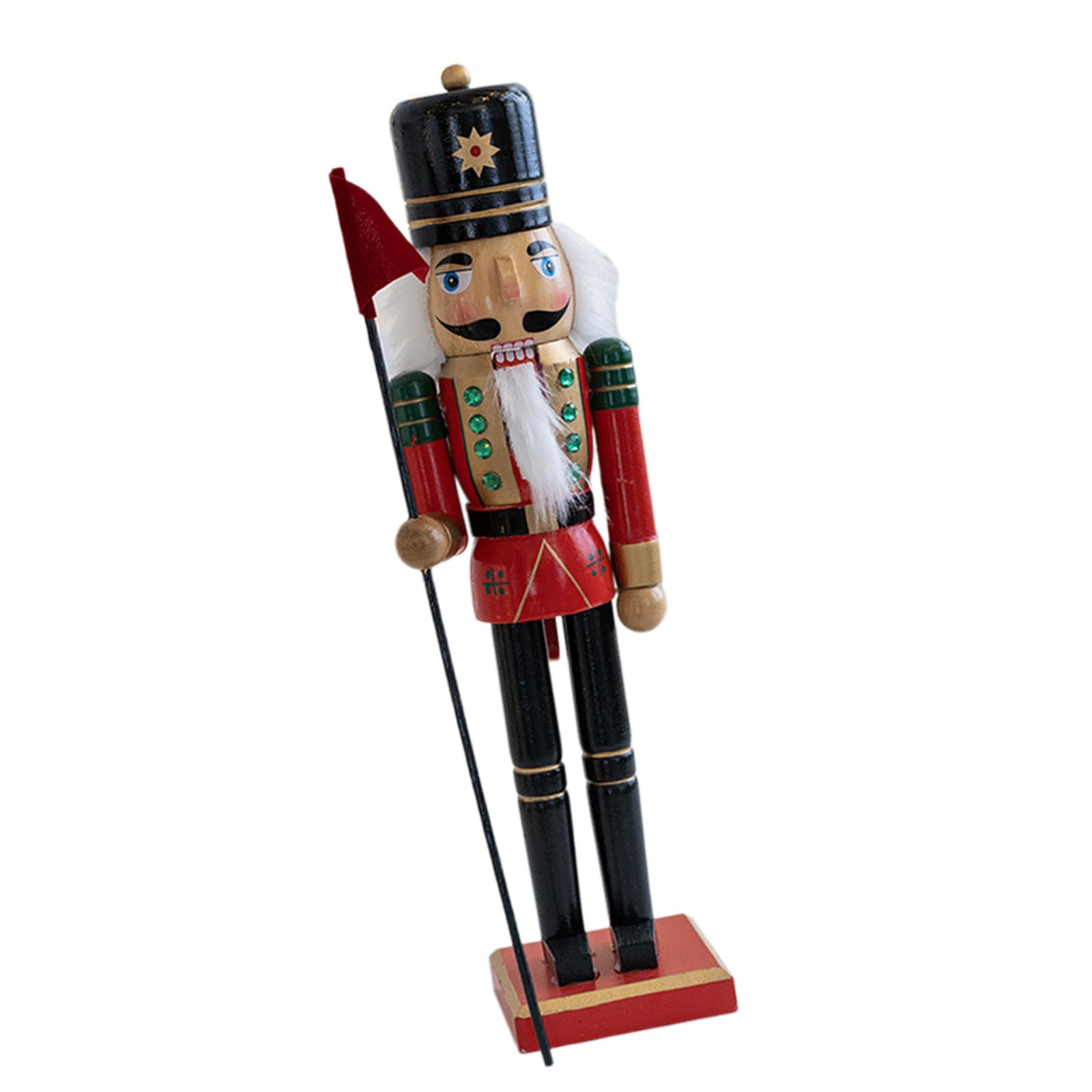 Meiliyizu Handcrafts Nussknacker aus Holz, 38 cm, Königssoldaten-Figur, Weihnachtsfeier, traditionelle Puppe, Ornament für Heim-Desktop-Dekorationen