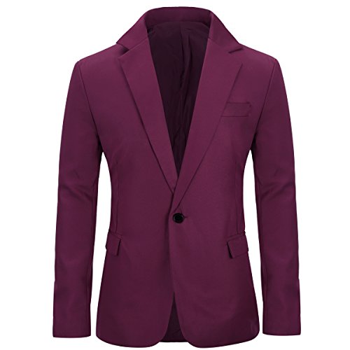 Allthemen Herren modisch Freizeit Blazer Weinrot XL