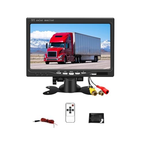 Qhpnunhq 12 V 7 Automonitor 16:9 800 X 480 LCD Rückfahrmonitor mit 2-Wege-Videoeingang für Rückfahrkamera Einparkhilfe Rückwärtsgang