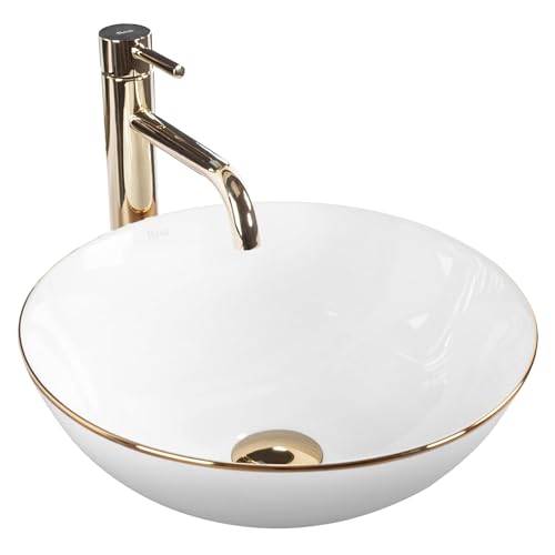 Rea REA-U7445 Stella Edge Aufsatzwaschbecken, White/Gold