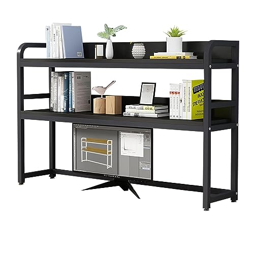 Schreibtisch-Bücherregal - Bücherregal für Computer-Desktop, Schreibtisch-Bücherregal aus Schmiedeeisen für Computer-Schreibtische, Schreibtisch-Organizer für Wohnheim und Arbeit, verstellbares Schr