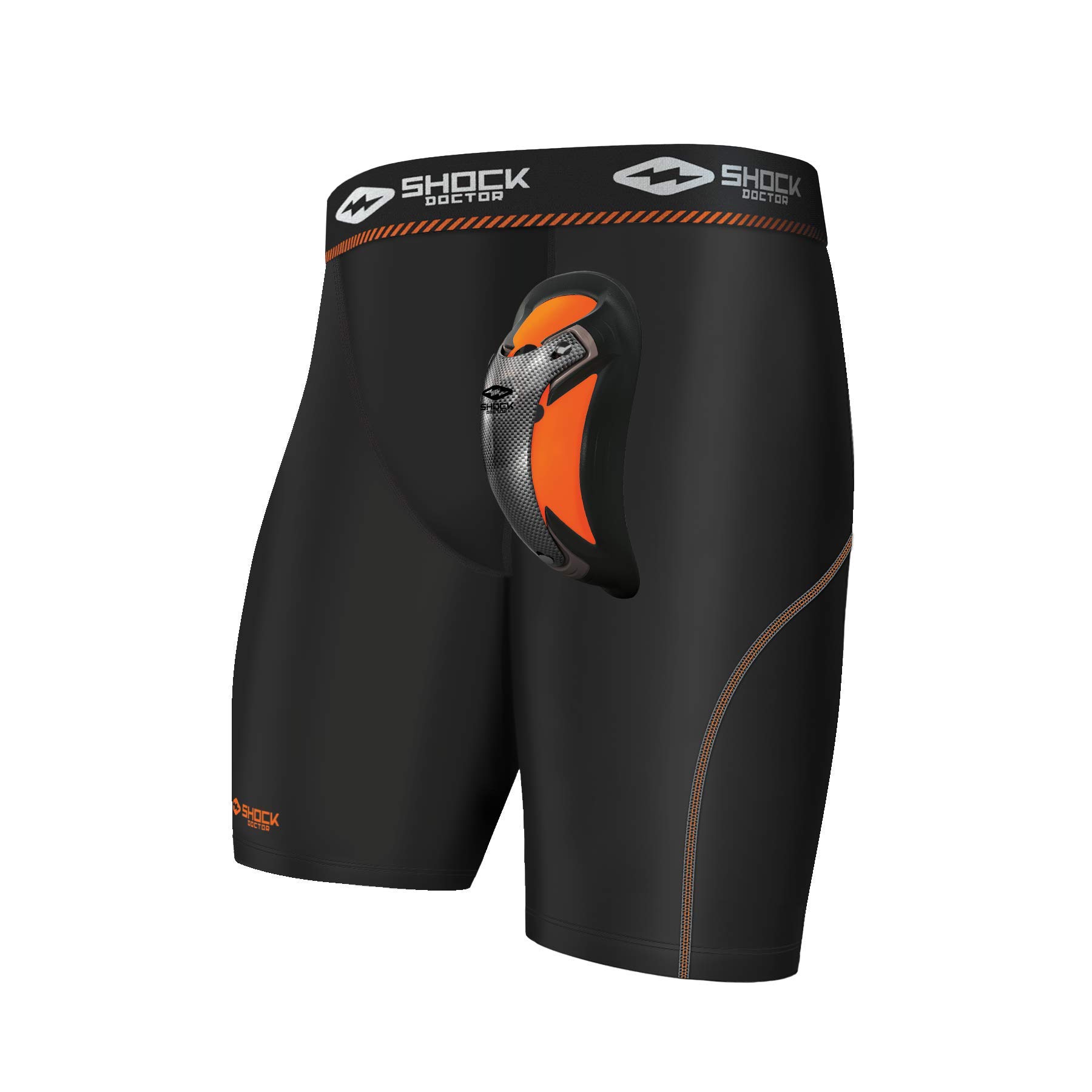 Shock Doctor ShockDoctor Jungen Tiefschutz Kompressions-Short mit Ultra Carbon Flex Cup, Black, XL