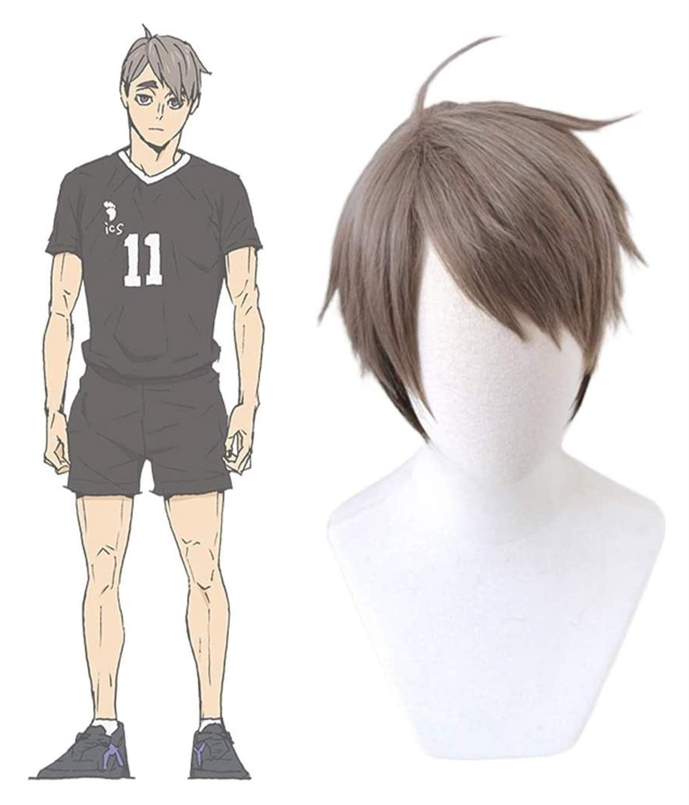 LINLINCD-Anime Coser Wig RTITUR! Cosplay WIG Anime Figuren Perücken Cosplay Kostüm Zubehör für Jugendliche (Farbe: Atsumu Miya) (Farbe: Osamu Miya)