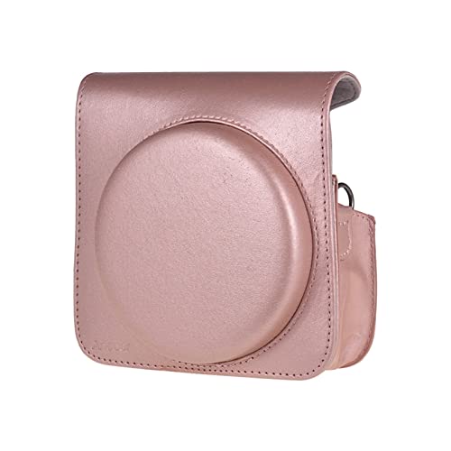 SCHAAN Schutzabdeckung der Kamera braun/pink/schwarz Pu. Ledertasche for Schultergurt Kameratasche for Fujifilm Instax Fit for Quadrat SQ6. Sofortiger Film Kamera Tasche (Color : Pink)