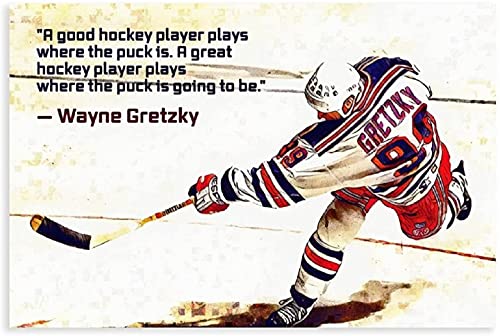 DIY Erwachsene Und Kinder Diamant Malerei Painting Kits Vollbohrer Inspirierende Zitate von Prominenten Wayne Gretzky 5d Strass Bild Kristall Kunsthandwerk 11.8"x15.7"(30x40cm) Kein Rahmen