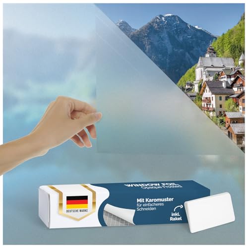 Blumtal® 2er Set Fensterfolie Blickdicht mit Milchglas-Effekt für Privatsphäre und UV-Schutz bei Fenstern, Duschkabinen und Co, zuschneidbare, statisch haftende Milchglasfolie matt, 90 x 200 cm