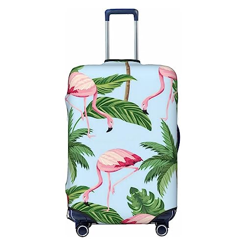 Miniks Reisegepäckhülle, Motiv: tropische Flamingos, strapazierfähig, passend für 45,7 - 81,3 cm große Gepäckstücke, Größe XL, Schwarz, X-Large