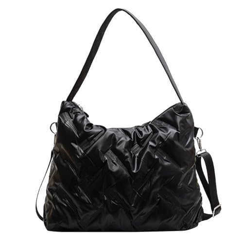 ohodhmnu 2023 Umhängetasche für Damen, große Kapazität, Schultertasche für Damen, Mädchen, Handtasche, vielseitige Tasche, modische Einkaufstasche, Schwarz , With pendant