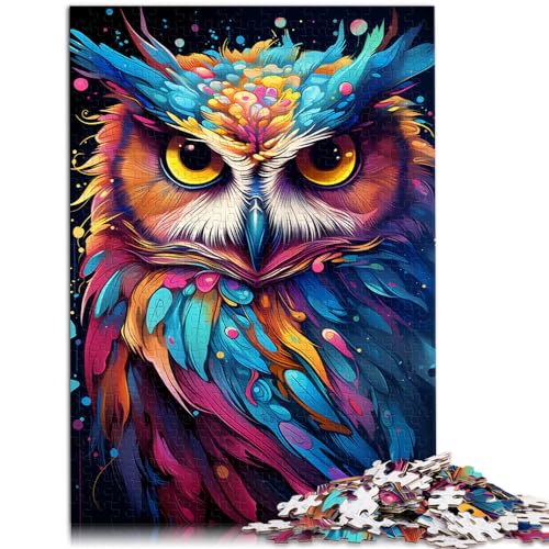 Puzzle zum Malen, bunte Eulenkunst, für Erwachsene, 1000 Teile, Puzzle-Geschenke, Holzpuzzle, schwierige und schwere Puzzles für Frauen und Männer, 1000 Teile (50 x 75 cm)