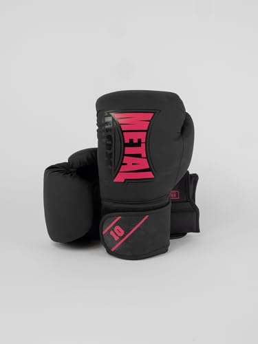 METAL BOXE Unisex – Erwachsene Gants de Boxe Entraînement Starter Noir/Rose 14 oz Boxhandschuhe, Schwarz/Rosa