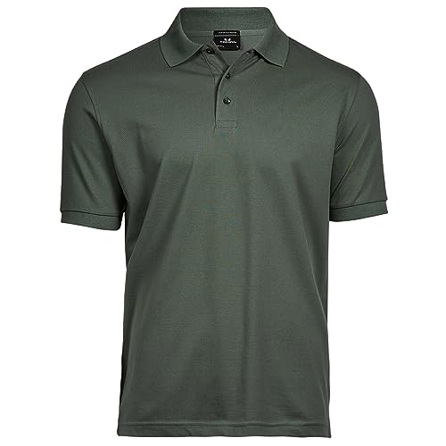 Tee Jays Herren Luxus Stretch Kurzarm Poloshirt, Deep Green, XXL