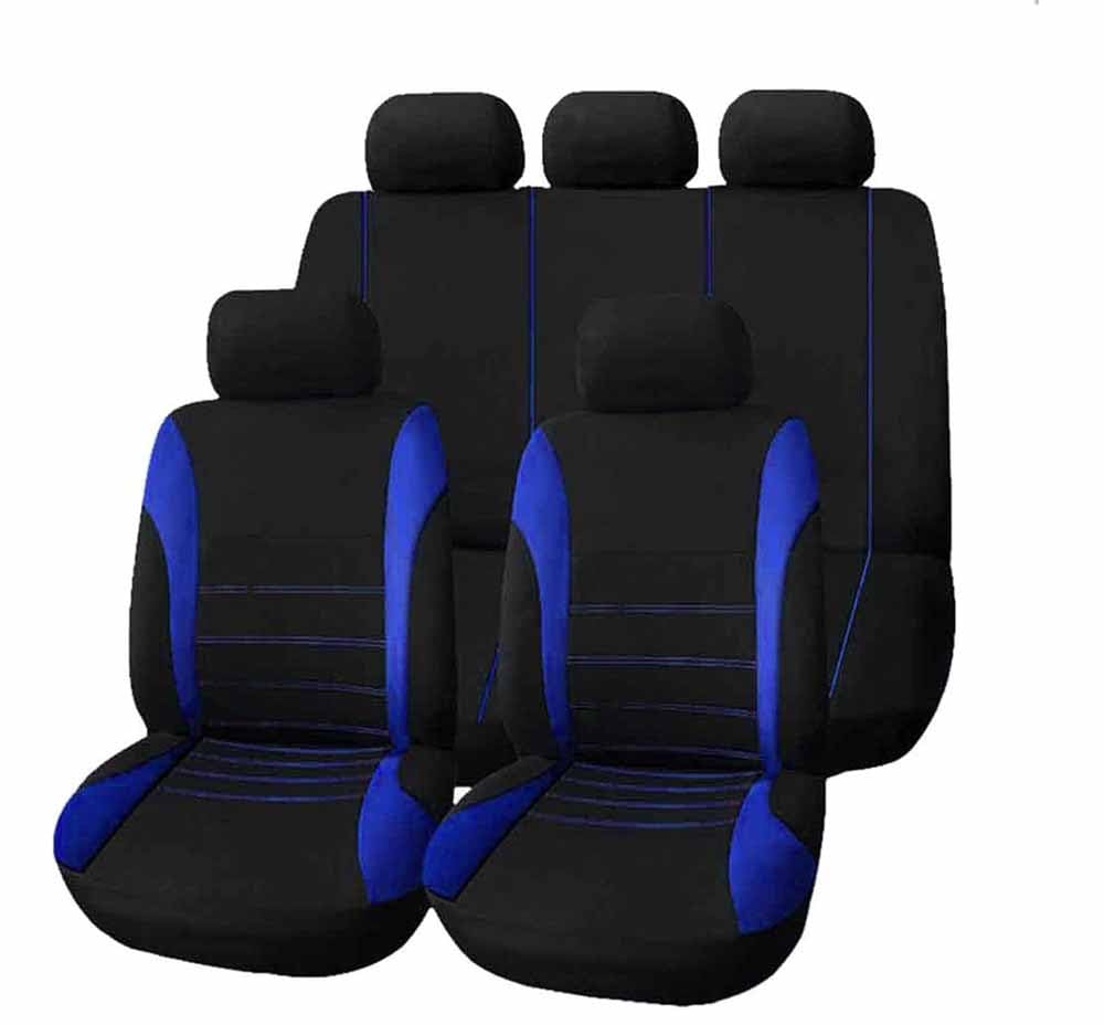 Ashild Auto Sitzbezüge Komplettset für SEAT León/León ST KL 5F 1T 1M 2016-2025, Autositzbezüge Schonbezüge Set Wasserdichtes Sitzbezug Sitzschutz Sitzkissenschutz Zubehör,A/9pcs Set Blue