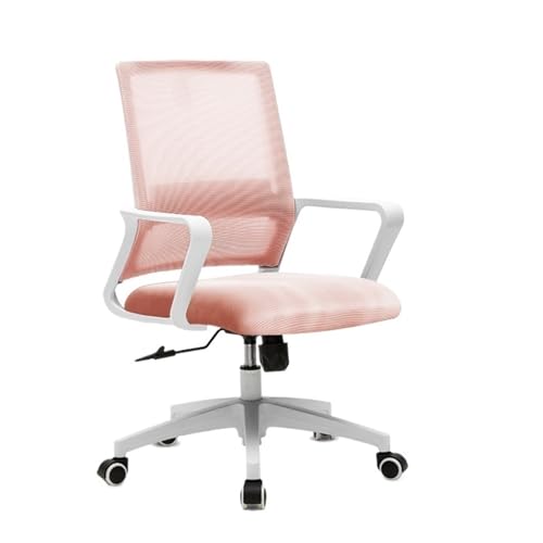 Bürostuhl Ergonomischer Ergonomische Netz-Arbeitsdrehstühle mit Rollen, bequeme Lordosenstütze for Zuhause, Schlafzimmer, Arbeitszimmer, Wohnheim, Studenten, Erwachsene Schreibtischstuhl(Pink)