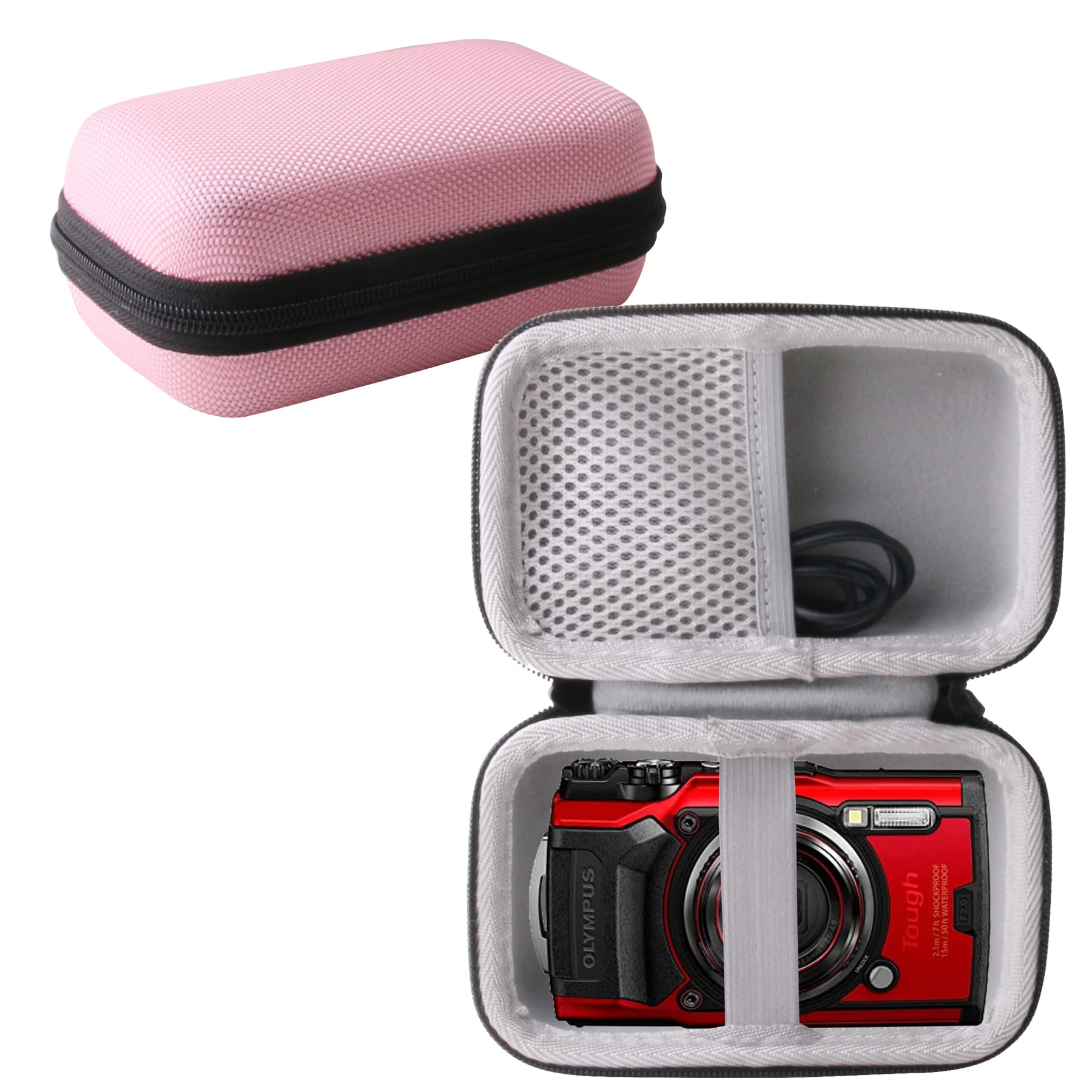 WERJIA Hard Carrying Case for Olympus Tough TG-6/ TG-5/TG-4 Digital Camera Case (Pink)