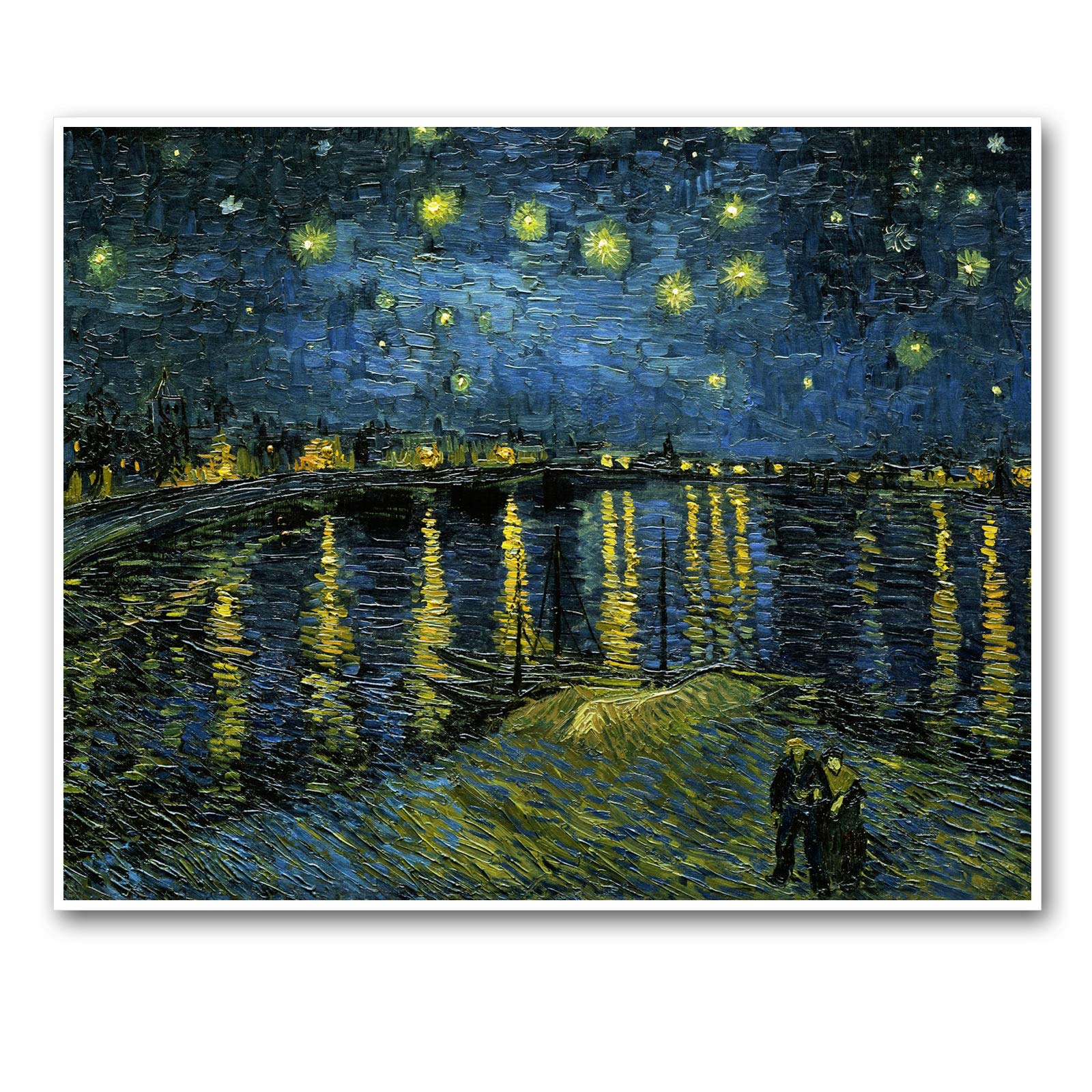 CanvasArts Sternennacht über der Rhone - Vincent Van Gogh - Poster (100 x 80 cm, Poster)