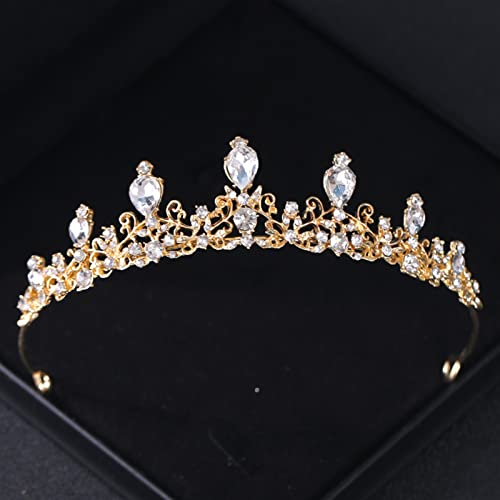 AIHEDOUJ Kristall Krone Tiara Vintage Strass Frauen Kronen und Tiaras Diademe Stirnbänder Braut Hochzeit Haarschmuck Schmuck Stirnbänder