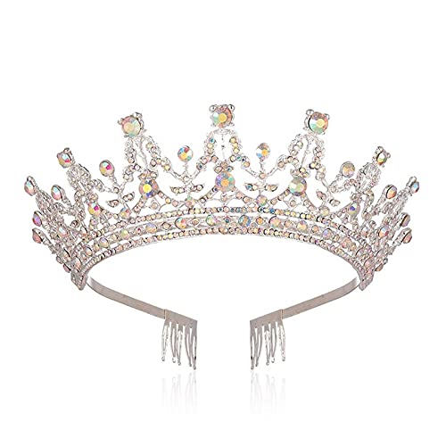 AIHEDOUJ Kristallkrone und Tiara mit Kamm für Frauen Braut Hochzeit Haarschmuck Brautkronen Tiaras Hochzeit Kopfschmuck Frauen Diadem (Größe: 26) Stirnbänder (Größe: 24)