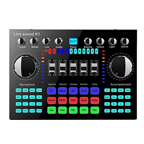 Seprendi K1 Computer Telefon Sprachwechsler HIFI Live Soundkarte Mixer Board Streaming Audio Bluetooth 5.0 Universal