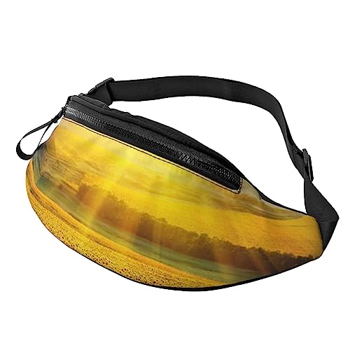 HSJFS 3D-Wand-Gürteltasche, Unterwasserwelt, Fisch-Druck, verstellbare Hüfttasche, lässige Brusttasche, goldene Sonnenblume, Einheitsgröße