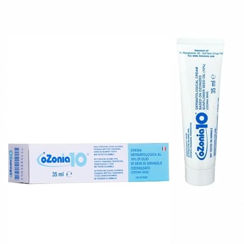 INNOVARES Ozonia10 Hautcreme gegen Hautveränderungen ohne Konservierungsstoffe Beruhigend Pflegend - 10 % Ozonisiertes Sonnenblumenöl - 35 ml tube