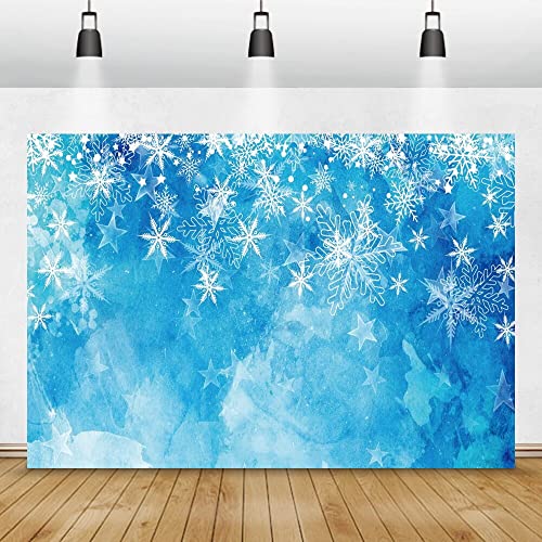 Winter Schneeflocke Blau Foto Hintergrund Weihnachten Baby Dusche Porträt Familie Photocall Poster Room Decor Fotografie Backdrops350x230cm