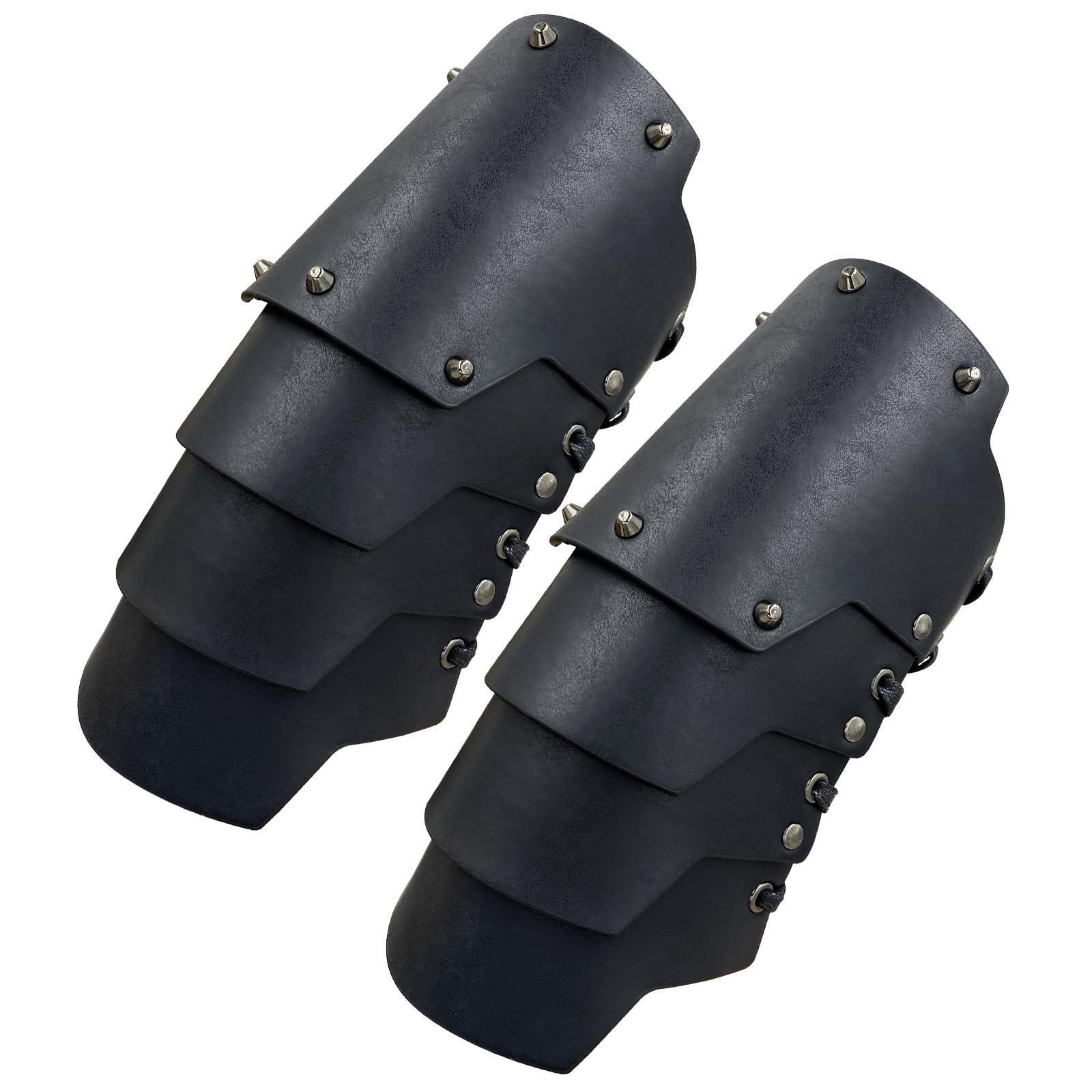 MDFCZXP Mittelalter Punk Armschutz Retro Kunstleder Armschiene Cosplay Kostüm Requisiten Unterarm Manschette Rüstung Handschuh Armband für Frauen und Männer,D,24cm