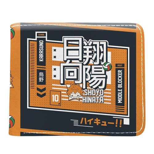 RYNDEX Haiky-uu!! Kartenetui Anime, Zweifach Gefalteter Geldbörse Klein, PU Leather Geldbörse Brieftasche Wallet(Color:Multicolor 6)