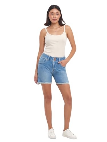 LTB Jeans Damen Jeansshorts Rosina - Bermudashorts mit Reißverschluss und mittlerer Taille hergestellt aus Einer Baumwollmischung - Größe XL in der Farbe Blau