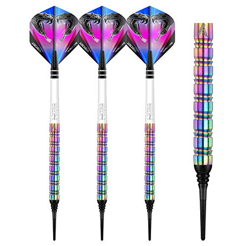 RED DRAGON Peter Wright Snakebite 1: 16g Fassgewicht, 18g Gesamtgewicht Softip Tungsten Darts mit Flights und Schäfte