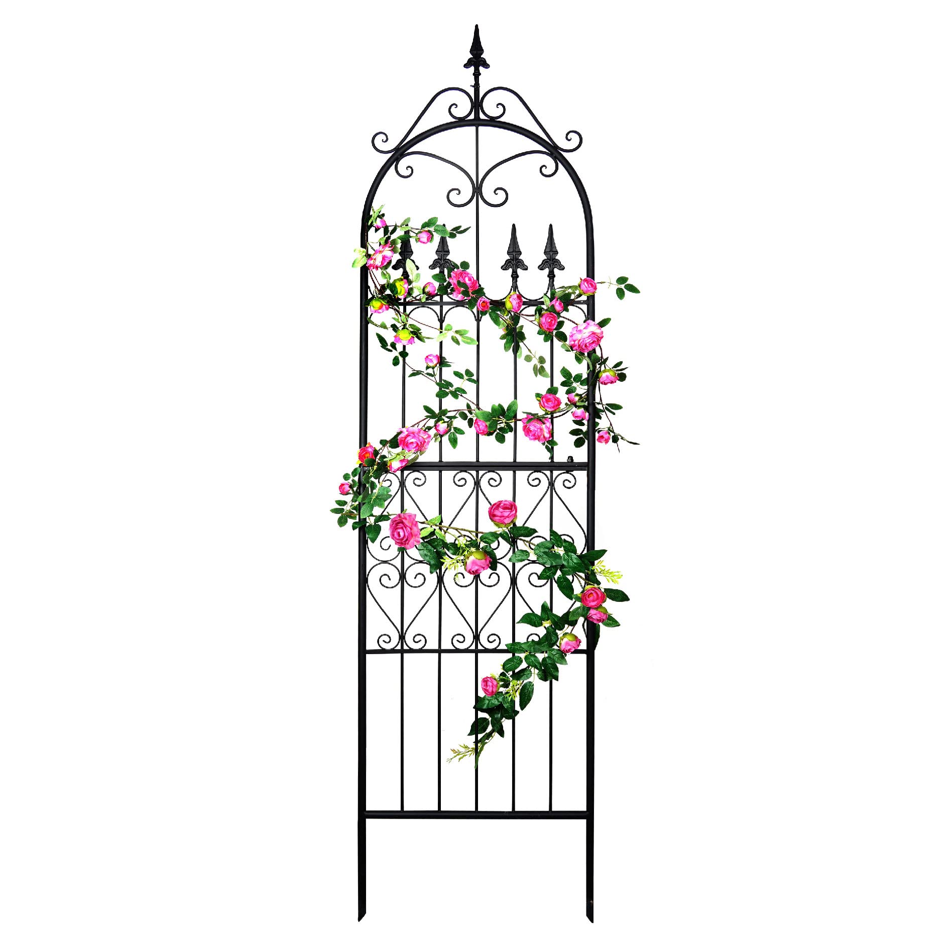 SCENDOR GARDEN Garten Rankgitter 220x55x1.3CM für Kletterpflanzen Metall Eisen Draht Rankhilfen für Outdoor Kletterpflanzen Unterstützung