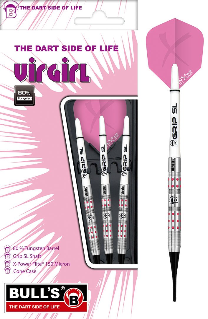 Bull's 18g Virgirl Vr1 Soft Dart 20g, Silber/Rosa